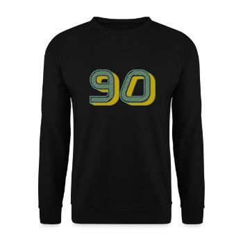 90. 90 ANS. 90e ANNIVERSAIRE. ANNIVERSAIRE 90 ANS. - Sweat-shirt Unisexe - noir - Devant - Alina (178cm) & Michal (187cm)