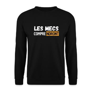 LES MECS COMPRENDRONT - Sweat-shirt Unisexe - noir - Devant - Alina (178cm) & Michal (187cm)