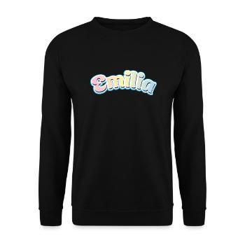 Emilia Einhorn Schirft - Sweat-shirt Unisexe - noir - Devant - Alina (178cm) & Michal (187cm)