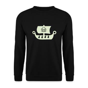 pirate ship - Unisex Sweatshirt - black - Front - Alina (178cm) & Michal (187cm)