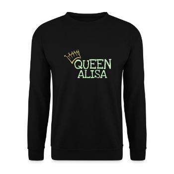 Alisa as a given name - Unisex Sweatshirt - black - Front - Alina (178cm) & Michal (187cm)