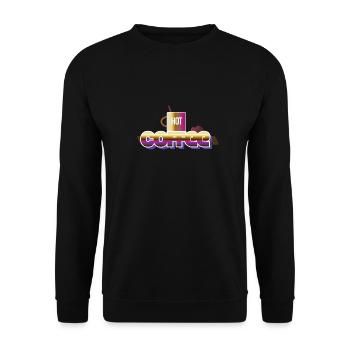 Heißer Kaffee - Unisex Pullover - Schwarz - Vorne - Alina (178cm) & Michal (187cm)