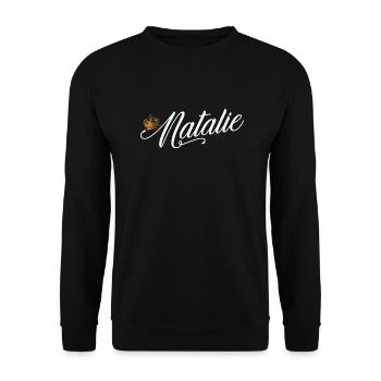 Natalie Name für Frauen Kinder Kleinkinder - Natalie - Unisex Pullover - Schwarz - Vorne - Alina (178cm) & Michal (187cm)