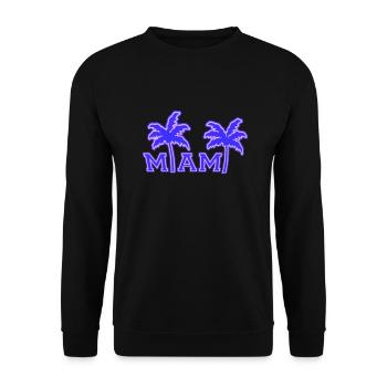 Miami Beach États-Unis Palm Tree Beach Sun America Voyage - Sweat-shirt Unisexe - noir - Devant - Alina (178cm) & Michal (187cm)