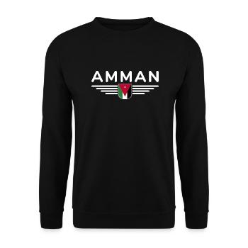 Jordan Amman Fan Outfit T-Shirt Design Gift - Unisex Sweatshirt - black - Front - Alina (178cm) & Michal (187cm)
