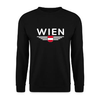 Vienna Austria Flag T Shirt Outfit Design - Unisex Sweatshirt - black - Front - Alina (178cm) & Michal (187cm)