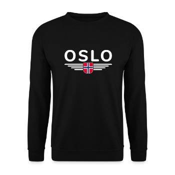 Oslo T-shirt for fans and Norway lovers - Unisex Sweatshirt - black - Front - Alina (178cm) & Michal (187cm)