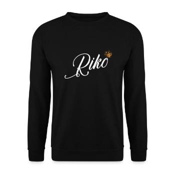 Riko Name für Frauen Kinder Kleinkinder - Riko Custom - Unisex Pullover - Schwarz - Vorne - Alina (178cm) & Michal (187cm)