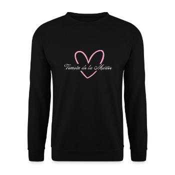 Brautzeuge Rosa Herz Glitzer - Unisex Pullover - Schwarz - Vorne - Alina (178cm) & Michal (187cm)