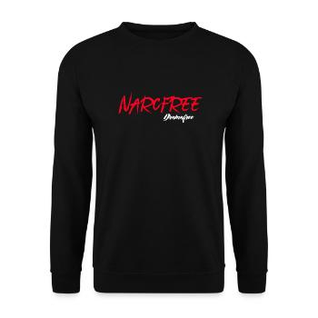 Narcissism - no thanks - Unisex Sweatshirt - black - Front - Alina (178cm) & Michal (187cm)