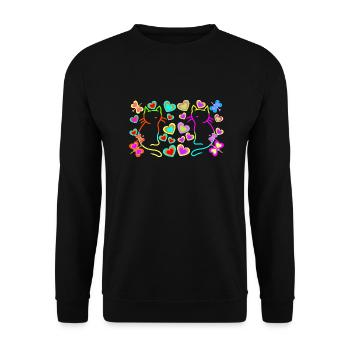 Summer Retro Cats Cat Colorful Summertime - Unisex Sweatshirt - black - Front - Alina (178cm) & Michal (187cm)