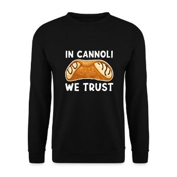 Chez Cannoli, nous faisons confiance Sicile Cannolo Italie Voyage - Sweat-shirt Unisexe - noir - Devant - Alina (178cm) & Michal (187cm)