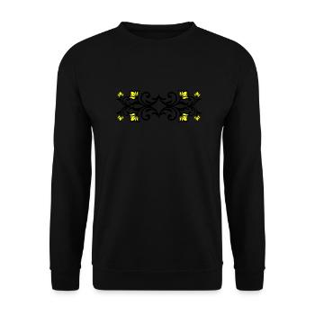 Ornament Floral Swirl - Unisex Sweatshirt - black - Front - Alina (178cm) & Michal (187cm)