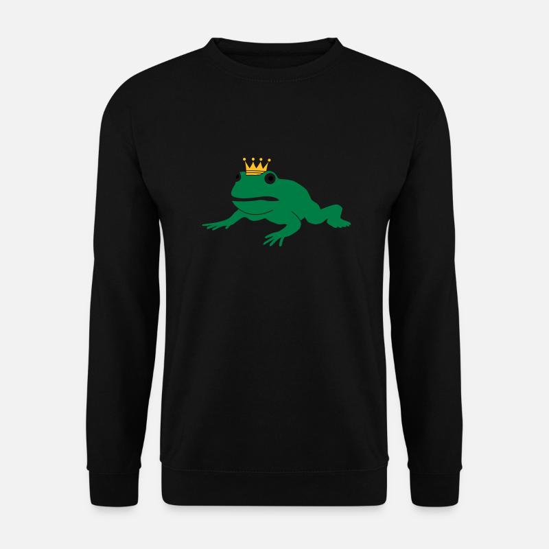 mürrischer Frosch mit Krone - Unisex Pullover - Schwarz