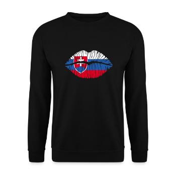 Kuss Slowakei - Unisex Pullover - Schwarz - Vorne - Alina (178cm) & Michal (187cm)