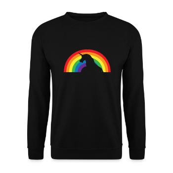 Unicorn and Rainbow - Unisex Sweatshirt - black - Front - Alina (178cm) & Michal (187cm)