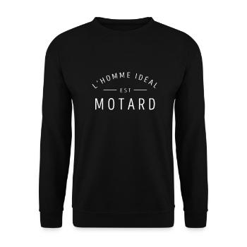 L'homme ideal est motard - Sweat-shirt Unisexe - noir - Devant - Alina (178cm) & Michal (187cm)