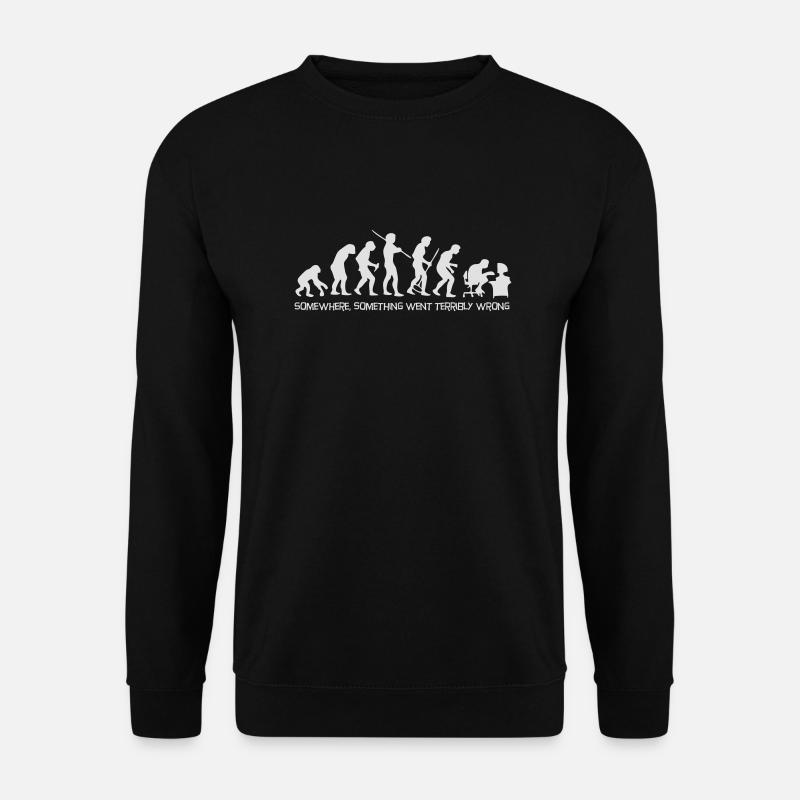 Darwins menschliche Evolution von Affen bis Digital Man. - Unisex Pullover - Schwarz