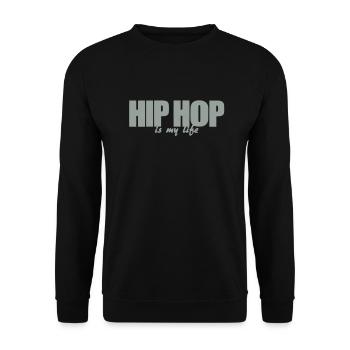 hip hop is my life - Unisex Pullover - Schwarz - Vorne - Alina (178cm) & Michal (187cm)
