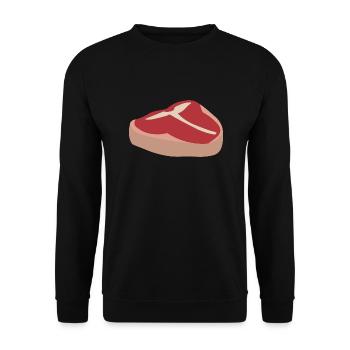 Saftiges Fleisch - Unisex Sweatshirt - black - Front - Alina (178cm) & Michal (187cm)