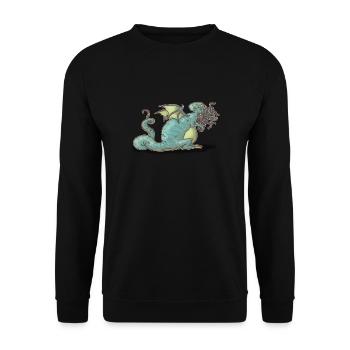 Cthulhu-Cartoon - Unisex Pullover - Schwarz - Vorne - Alina (178cm) & Michal (187cm)