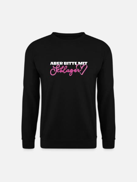 Schlagerherz Aber bitte mit Schlager - Unisex Pullover - Schwarz