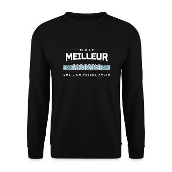 meilleur voisin - Sweat-shirt Unisexe - noir - Devant - Alina (178cm) & Michal (187cm)