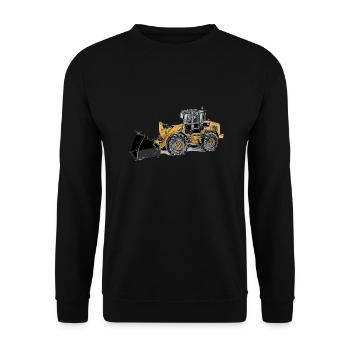 Wheel loader Large Colored wheel loader Shovel loader - Unisex Sweatshirt - black - Front - Alina (178cm) & Michal (187cm)