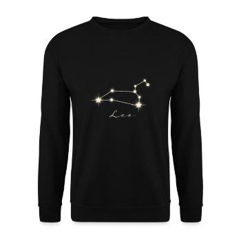 Sternzeichen Löwe - Unisex Pullover - Schwarz - Vorne - Alina (178cm) & Michal (187cm)