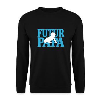 Futur papa - Sweat-shirt Unisexe - noir - Devant - Alina (178cm) & Michal (187cm)