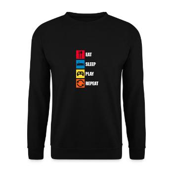 Gamer - Unisex Pullover - Schwarz - Vorne - Alina (178cm) & Michal (187cm)