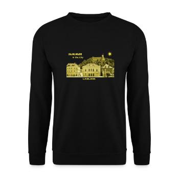 Summer Ljubljana Slovenia capital city castle - Unisex Sweatshirt - black - Front - Alina (178cm) & Michal (187cm)
