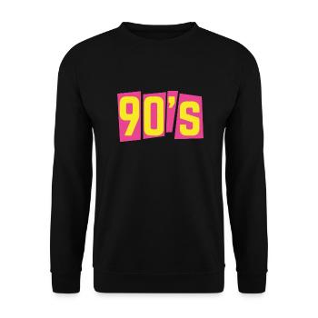 90s nineties 90s old school - Unisex Sweatshirt - black - Front - Alina (178cm) & Michal (187cm)