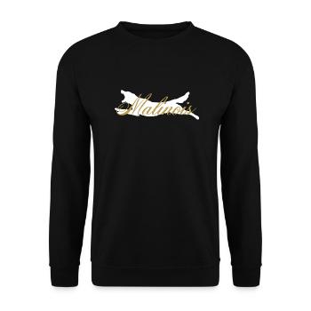Mali Fly Malinois White - Unisex Sweatshirt - black - Front - Alina (178cm) & Michal (187cm)