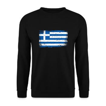 Drapeau de la grèce - Sweat-shirt Unisexe - noir - Devant - Alina (178cm) & Michal (187cm)