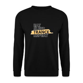 eat sleep trance repeat - Unisex Pullover - Schwarz - Vorne - Alina (178cm) & Michal (187cm)