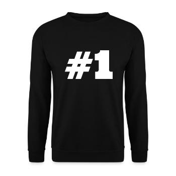 #1 Number 1 - Unisex Sweatshirt - black - Front - Alina (178cm) & Michal (187cm)