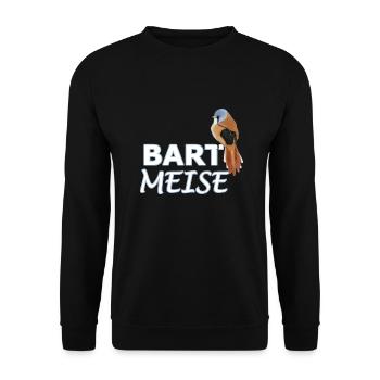 Bartmeise Vogel Zeichnung Ornithologe Vogelfreund - Unisex Pullover - Schwarz - Vorne - Alina (178cm) & Michal (187cm)