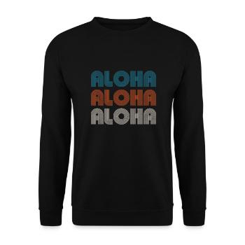 Aloha Aloha Aloha - Unisex Sweatshirt - black - Front - Alina (178cm) & Michal (187cm)