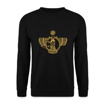 Anunnaki Mesopotamian Mythology Religion - Unisex Sweatshirt - black - Front - Alina (178cm) & Michal (187cm)