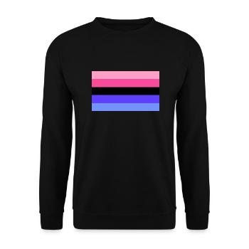 LGBTQIA Omnisexuell Flagge - Unisex Pullover - Schwarz - Vorne - Alina (178cm) & Michal (187cm)