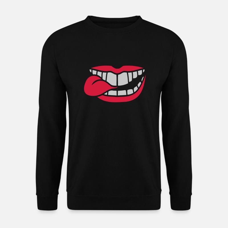 Comic Mund Zunge - Unisex Pullover - Schwarz