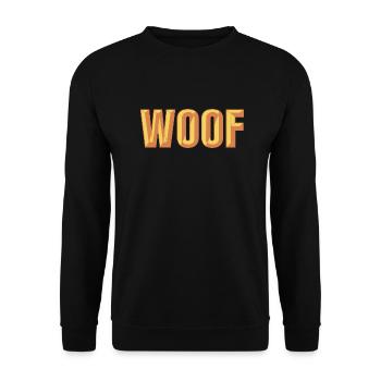 Conception de texte biseauté Woof - Sweat-shirt Unisexe - noir - Devant - Alina (178cm) & Michal (187cm)