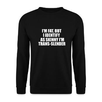drôle de citation grasse - Sweat-shirt Unisexe - noir - Devant - Alina (178cm) & Michal (187cm)