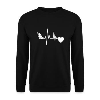 Slogan snowboard sports d’hiver snowboarders - Sweat-shirt Unisexe - noir - Devant - Alina (178cm) & Michal (187cm)