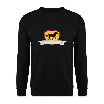 Insert Text Horse Banner - Unisex Sweatshirt - black - Front - Alina (178cm) & Michal (187cm)