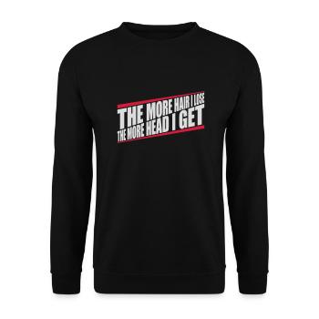 I get more head - Unisex Sweatshirt - black - Front - Alina (178cm) & Michal (187cm)