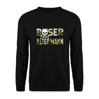 Böser Alter Mann - Unisex Pullover - Schwarz - Vorne - Alina (178cm) & Michal (187cm)