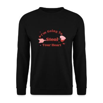Cute Playful Valentine Day Quote - Unisex Sweatshirt - black - Front - Alina (178cm) & Michal (187cm)