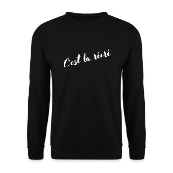 "c est la récré" TEE-SHIRT - Sweat-shirt Unisexe - noir - Devant - Alina (178cm) & Michal (187cm)